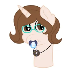 Size: 800x844 | Tagged: safe, derpibooru import, oc, oc:pastelpaw, unicorn, age regression, image, pacifier, png, younger