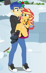 Size: 2900x4597 | Tagged: suggestive, alternate version, artist:gmaplay, derpibooru import, flash sentry, sunset shimmer, human, equestria girls, equestria girls series, holidays unwrapped, spoiler:eqg series (season 2), ass, bunset shimmer, butt, clothes, female, flashimmer, g4, image, male, panties, png, shipping, simple background, straight, transparent background, underwear