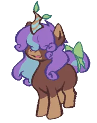 Size: 638x813 | Tagged: safe, artist:jade monsuta, derpibooru import, oc, oc:mellow meadow, unicorn, derpibooru community collaboration, 2024 community collab, artificial horn, bow, coat markings, curly hair, facial markings, female, hair over eyes, highlights, horn, image, mealy mouth (coat marking), missing cutie mark, open mouth, open smile, png, simple background, smiling, socks (coat marking), solo, tail, tail bow, tail bun, three quarter view, transparent background, unicorn oc