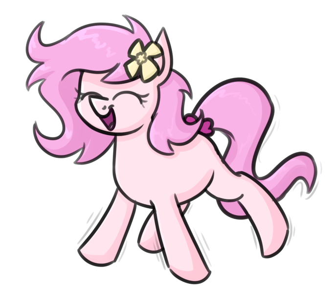 Size: 1334x1168 | Tagged: safe, artist:moonatik, derpibooru import, oc, oc:kayla, unofficial characters only, earth pony, pony, colored sketch, cute, earth pony oc, excited, female, filly, flower, flower in hair, foal, happy, image, jumping, png, simple background, sketch, solo