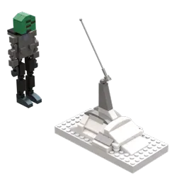 Size: 1200x1200 | Tagged: safe, artist:otl crafts, derpibooru import, oc, oc:anon, human, image, lego, parka, png, render, simple background, snow, solo, spaceship, the thing, transparent background