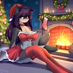 Size: 4000x4000 | Tagged: suggestive, artist:xjenn9, derpibooru import, oc, unofficial characters only, anthro, original species, shark, shark pony, unguligrade anthro, christmas, holiday, image, png
