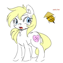 Size: 437x437 | Tagged: safe, artist:randy, edit, editor:strifesnout, ponerpics import, oc, oc:aryanne, bee, earth pony, insect, pony, aryan pony, chest fluff, china, colored, female, flockmod, hat, image, nazi, pesky, png, shocked, standing, swastika, welcome to the rice fields
