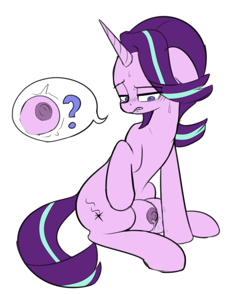 Size: 690x831 | Tagged: questionable, artist:puetsua, edit, editor:strifesnout, ponerpics import, starlight glimmer, pony, unicorn, big crotchboobs, breast milk, colored, crotchboobs, female, image, lactation, mare, milk, nipples, nudity, png, solo, solo female