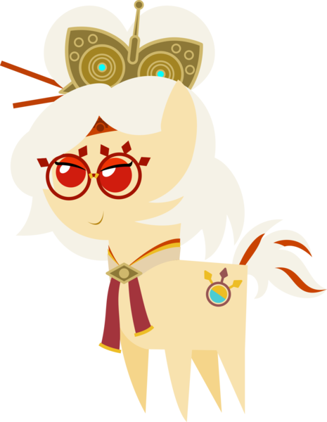 Size: 1275x1646 | Tagged: safe, artist:sketchmcreations, derpibooru import, ponified, earth pony, pony, accessory, chopsticks, collar, female, glasses, goggles, image, mare, png, pointy ponies, purah, sheikah, simple background, the legend of zelda, the legend of zelda: tears of the kingdom, transparent background