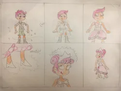 Size: 1280x960 | Tagged: safe, artist:13mcjunkinm, derpibooru import, scootaloo, human, equestria girls, alternate hairstyle, amazed, clothes, comic, dress, female, flower girl, flower girl dress, humanized, image, jpeg, open mouth, open smile, smiling, solo, solo female, sparkles, transformation, transformation sequence, transforming clothes