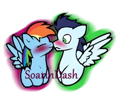 Size: 420x347 | Tagged: safe, artist:svetachan, ponerpics import, ponybooru import, rainbow dash, soarin', pegasus, pony, female, image, male, mare, png, shipping, simple background, soarindash, stallion, straight, transparent background