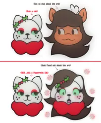 Size: 1892x2317 | Tagged: safe, derpibooru import, oc, oc:robertapuddin, barely pony related, blushing, furry, image, junipurr, junipurr the christmas cat, png, shocked, snow, snowflake, transformation