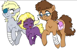 Size: 1105x723 | Tagged: safe, artist:jeremy3, derpibooru import, derpy hooves, oc, earth pony, pegasus, pony, comic:behind me, digital art, fanart, female, filly, foal, food, image, muffin, png