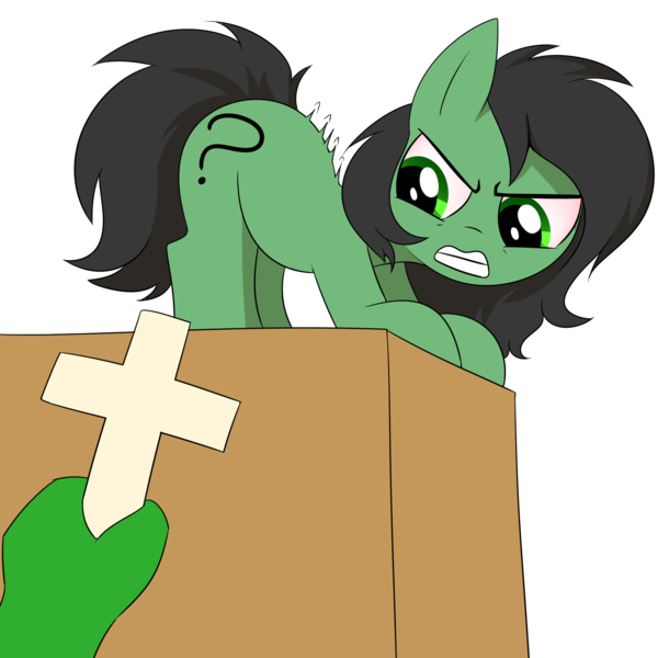Size: 2000x2000 | Tagged: safe, artist:anonymous, oc, oc:anon, oc:anonfilly, human, pony, /mlp/, 4chan, angry, cross, face down ass up, female, filly, image, looking at something, png