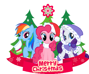 Size: 345x285 | Tagged: safe, derpibooru import, screencap, pinkie pie, rainbow dash, rarity, animated, christmas, g4, gif, happy holidays, holiday, image, merry christmas, seizure warning, tree