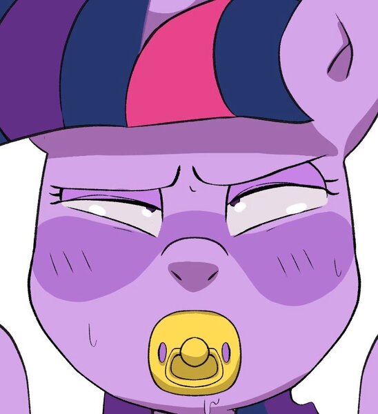 Size: 795x871 | Tagged: safe, artist:shugarman0310, derpibooru import, twilight sparkle, pony, bust, cropped porn, drool, eyes rolling back, female, fetish, image, jpeg, mare, pacifier, simple background, solo, wat, white background, why, wtf