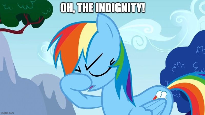 Size: 888x499 | Tagged: safe, derpibooru import, edit, edited screencap, screencap, rainbow dash, pegasus, pony, sonic rainboom (episode), annoyed, caption, facehoof, female, gordon the big engine, image, image macro, jpeg, mare, meme, parody, reference, scene parody, solo, text, thomas and friends, thomas the tank engine