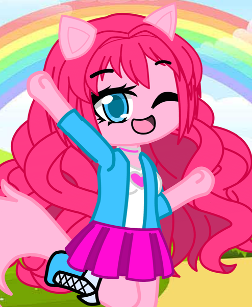 Size: 890x1080 | Tagged: safe, artist:80ssuperstar, derpibooru import, pinkie pie, anthro, female, gacha club, image, png, solo