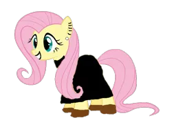 Size: 583x428 | Tagged: artist needed, safe, derpibooru import, edit, edited screencap, screencap, fluttershy, pegasus, pony, 1000 hours in ms paint, black dress, black lipstick, clothes, dress, ear piercing, earring, female, g4, happy, image, jewelry, lipstick, low effort, mare, piercing, png, shoes, simple background, solo, transparent background