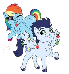 Size: 698x754 | Tagged: safe, artist:faitheverlasting, ponerpics import, ponybooru import, rainbow dash, soarin', pegasus, pony, female, image, male, mare, png, shipping, simple background, soarindash, stallion, straight, transparent background