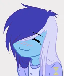 Size: 417x500 | Tagged: safe, artist:cant-stop-staring, minuette, human, :3, blushing, bust, eyes closed, humanized, image, jpeg, lucky star, maki drawgirl, solo, upper body