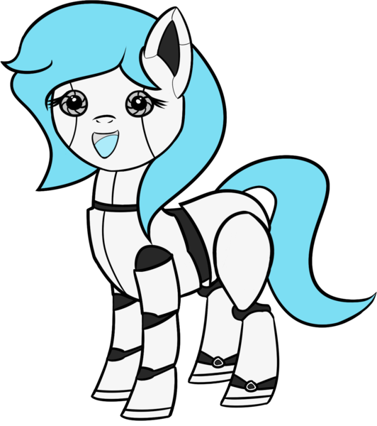 Size: 1289x1453 | Tagged: safe, artist:polynya, oc, unnamed oc, unofficial characters only, pony, robot, robot pony, female, image, mare, png, simple background, smiling, smiling at you, solo, transparent background