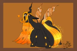 Size: 7662x5082 | Tagged: suggestive, artist:lightning bolty, derpibooru import, changeling queen oc, oc, oc:trojan, changeling, changeling queen, belly, belly noises, big belly, changelling, digestion, drool, drool string, fangs, female, glowing belly, glowing throat, image, long mane, long tail, long tongue, looking at belly, open mouth, png, sharp teeth, signature, slit pupils, tail, teeth, tongue out, vore