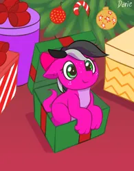 Size: 3200x4100 | Tagged: safe, artist:zeroonesunray, derpibooru import, oc, oc:diane tgx, dragon, pony, christmas, female, filly, foal, holiday, image, png, solo