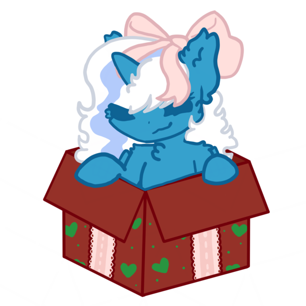 Size: 2000x2000 | Tagged: safe, artist:aurplestarss, derpibooru import, oc, oc:fleurbelle, unofficial characters only, alicorn, pony, alicorn oc, bow, box, female, hair bow, horn, image, mare, png, pony in a box, present, ribbon, simple background, solo, transparent background, wings