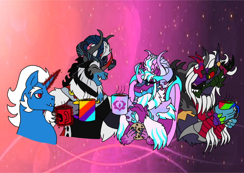 Size: 1414x1000 | Tagged: safe, artist:zetikoopa, derpibooru import, ahuizotl, grogar, king sombra, lord tirek, pony of shadows, storm king, oc, oc:dark havok, oc:phantom infinite, centaur, pony, taur, unicorn, g5, my little pony: the movie, amalgamation, female to male, fusion, fusion:ahuizotl, fusion:dark havok, fusion:grogar, fusion:king sombra, fusion:lord tirek, fusion:phantom infinite, fusion:pony of shadows, fusion:storm king, horn, image, male, opaline arcana, png, rule 63, species swap, unicorn oc