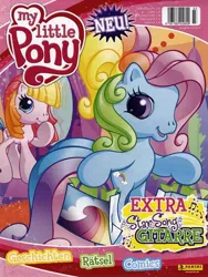 Size: 600x800 | Tagged: safe, derpibooru import, official, rainbow dash, toola roola, earth pony, g3, 2010s, cover, cute, g3.5, german, image, jpeg, looking at you, magazine, panini, showbag, smiling, smiling at you, thinking