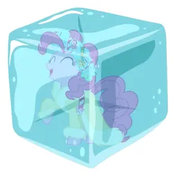 Size: 480x480 | Tagged: artist needed, source needed, safe, derpibooru import, pinkie pie, spirit of hearth's warming presents, earth pony, pony, christmas, cube, female, frozen, g4, holiday, ice, ice cube, image, mare, png, solo, solo female