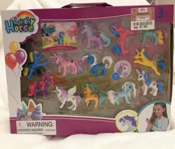 Size: 1080x920 | Tagged: safe, derpibooru import, alicorn, earth pony, pony, unicorn, ages 3+, bootleg, choking hazard, collect them all, dd's discounts, image, irl, jpeg, jumping, my lovely horse, photo, rearing, toy