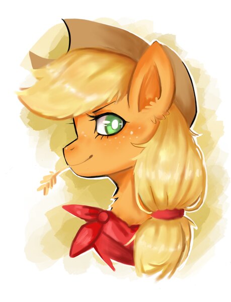 Size: 1566x2048 | Tagged: safe, artist:puffyrin, derpibooru import, applejack, cowboy hat, female, hat, image, jpeg, looking at you, solo