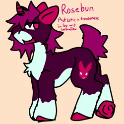 Size: 2048x2048 | Tagged: safe, artist:jackrabbit, derpibooru import, oc, oc:rosebun, unofficial characters only, pony, rabbit, unicorn, animal, countershading, cutie mark, equine, feral, fictional species, hair, hasbro, horn, image, intersex, intersex male, lagomorph, mammal, my little pony, png, smiling, solo, solo intersex male
