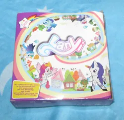 Size: 722x700 | Tagged: safe, derpibooru import, alicorn, pony, unicorn, beanbrows, blue background, bootleg, box, colored horn, colored wings, eyebrows, female, gradient wings, grammar error, hoof shoes, horn, horse play set, house, image, jpeg, lanyi, male, peytral, simple background, wings