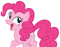 Size: 9907x7827 | Tagged: safe, artist:andoanimalia, derpibooru import, pinkie pie, earth pony, pony, not asking for trouble, female, image, mare, open mouth, png, simple background, solo, transparent background, vector