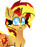 Size: 200x200 | Tagged: safe, artist:catkittgirlmeows, derpibooru import, sunset shimmer, pony, unicorn, female, image, png, solo, wrong eye color