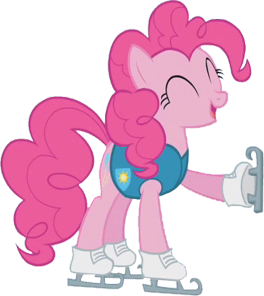 Size: 883x990 | Tagged: safe, derpibooru import, edit, edited screencap, editor:homersimpson1983, screencap, pinkie pie, earth pony, season 1, winter wrap up, background removed, clothes, eyes closed, female, happy, ice skates, image, not a vector, png, simple background, skates, solo, transparent background, vest, winter wrap up vest