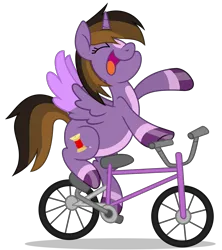 Size: 4483x5050 | Tagged: safe, artist:creedyboy124, derpibooru import, oc, oc:princess kincade, unofficial characters only, alicorn, pony, bicycle, female, g4, image, png, simple background, solo, transparent background