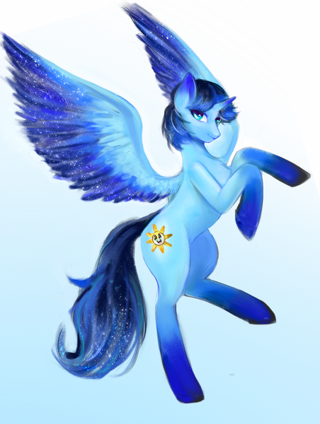 Size: 2062x2739 | Tagged: artist needed, source needed, safe, derpibooru import, oc, oc:blue thunder, alicorn, flying, hero, image, legendary, majestic, png, pose