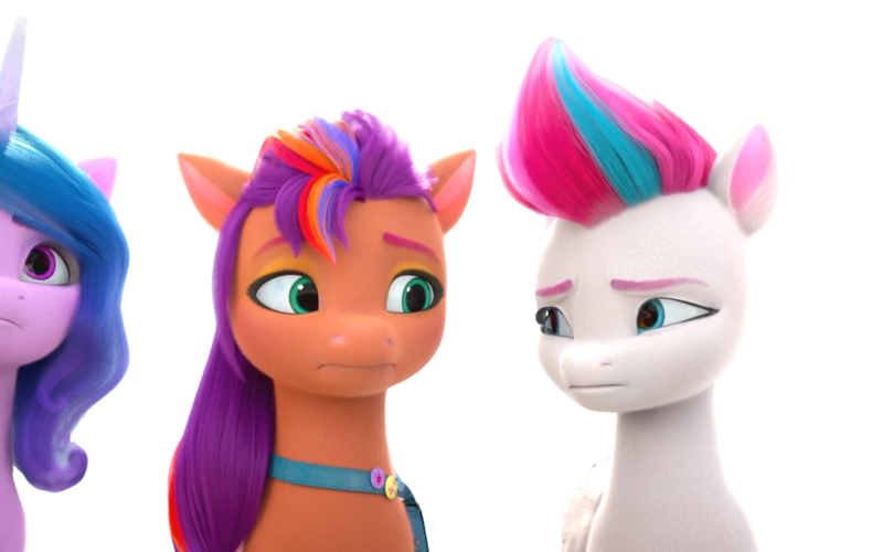 Size: 1280x800 | Tagged: episode needed, safe, derpibooru import, edit, edited screencap, editor:dracoawesomeness, screencap, izzy moonbow, sunny starscout, zipp storm, earth pony, pegasus, pony, unicorn, g5, female, image, not a vector, png, simple background, transparent background