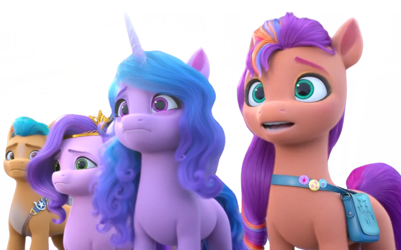 Size: 1280x800 | Tagged: episode needed, safe, derpibooru import, edit, edited screencap, editor:dracoawesomeness, screencap, hitch trailblazer, izzy moonbow, pipp petals, sunny starscout, earth pony, pegasus, pony, unicorn, g5, female, g4, image, male, not a vector, png, simple background, transparent background