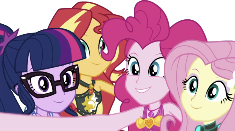 Size: 4303x2403 | Tagged: safe, derpibooru import, edit, edited screencap, editor:homersimpson1983, screencap, fluttershy, pinkie pie, sci-twi, sunset shimmer, twilight sparkle, human, equestria girls, bikini, clothes, female, group photo, image, not a vector, png, simple background, swimsuit, transparent background