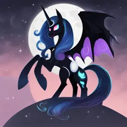 Size: 1024x1024 | Tagged: safe, ai content, derpibooru import, machine learning generated, prompter:darklady94two, nightmare moon, alicorn, pony, female, image, jpeg, mare, solo