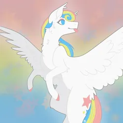 Size: 2000x2000 | Tagged: safe, derpibooru import, oc, oc:gabrizzy, pegasus, flying, image, png, spread wings, tongue out, wings