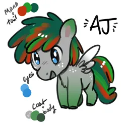 Size: 2191x2187 | Tagged: safe, artist:opalacorn, derpibooru import, oc, oc:aj, unofficial characters only, pegasus, pony, chest fluff, color palette, colt, foal, freckles, gradient legs, image, jpeg, male, open mouth, open smile, simple background, smiling, solo, spread wings, white background, wings