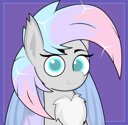 Size: 855x835 | Tagged: safe, artist:vilord, derpibooru import, oc, oc:dreamyway skies, unofficial characters only, bat pony, pony, animated, chest fluff, cute, ear fluff, fangs, gif, heart, image, loop, one eye closed, simple background, solo, tongue out, wink