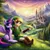 Size: 1024x1024 | Tagged: safe, ai content, artist:user15432, derpibooru import, machine learning generated, prompter:user15432, twilight sparkle, twilight sparkle (alicorn), alicorn, hylian, pony, alternate cutie mark, backpack, castle, crossover, generator:bing image creator, hyrule castle, image, jpeg, link, looking at you, mountain, sitting, smiling, smiling at you, sunset, the legend of zelda, tree