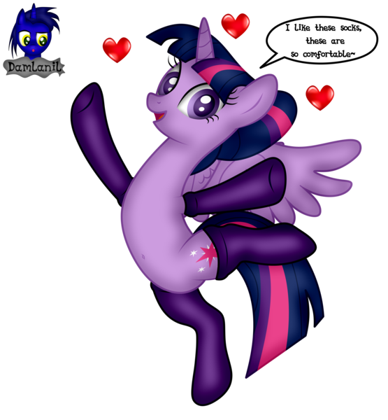Size: 3840x4154 | Tagged: safe, alternate version, artist:damlanil, derpibooru import, twilight sparkle, twilight sparkle (alicorn), alicorn, pony, alternate hairstyle, belly button, clothes, comic, cute, female, floating heart, frog (hoof), heart, horn, image, looking at you, mare, open mouth, open smile, png, raised hoof, show accurate, simple background, smiling, socks, solo, speech bubble, spread wings, standing, standing on one leg, stretching, talking to viewer, text, transparent background, underhoof, vector, wings