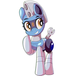 Size: 1500x1500 | Tagged: safe, artist:trackheadtherobopony, derpibooru import, oc, unofficial characters only, pony, robot, robot pony, derpibooru community collaboration, 2024 community collab, image, png, simple background, solo, transparent background