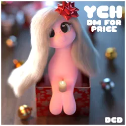 Size: 1080x1080 | Tagged: safe, artist:darla, derpibooru import, oc, oc:dcdpeaches, unofficial characters only, pony, 3d, adorable face, blender, blender cycles, christmas, cute, dcdnsfw, female, happy, holiday, image, mare, png, present, simple background, smiling, solo, solo female, solo focus
