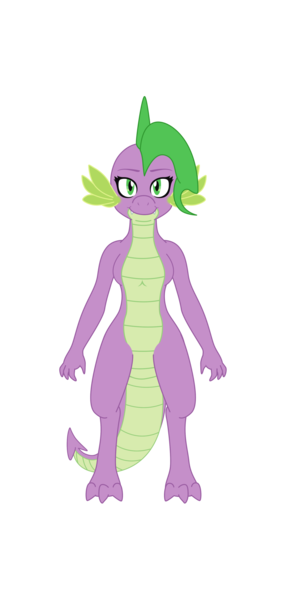 Size: 1910x4000 | Tagged: safe, artist:all0412, derpibooru import, spike, dragon, barb, dragoness, female, image, png, rule 63, solo, vector