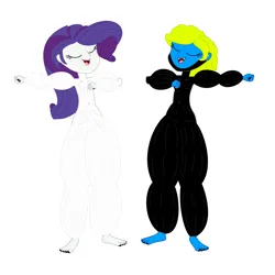 Size: 8000x8000 | Tagged: safe, derpibooru import, rarity, ape, gorilla, human, equestria girls, bigfoot, chest beating, chest pounding, female, g4, image, muscles, muscular female, nudity, png, ripped rarity, sasquatch, simple background, smurfette, smurfs, tarzan, the smurfs, white background